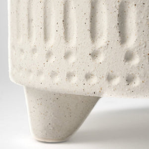 7" White Abstract Cylinder Ceramic Table Vase