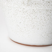 14" White Abstract Cylinder Ceramic Table Vase