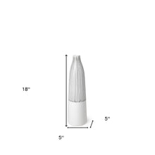 18" Black And White Abstract Cylinder Ceramic Table Vase