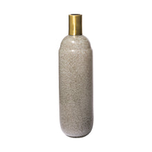 15" Brown Abstract Cylinder Crystal Glass Table Vase