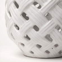 8" White Abstract Cylinder Ceramic Table Vase