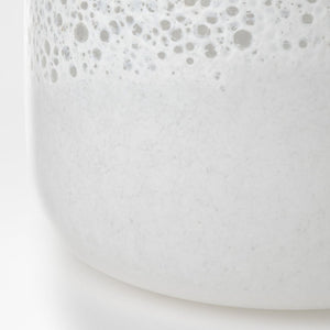 8" White Abstract Cylinder Crystal Glass Table Vase
