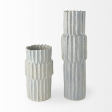 23" Gray Abstract Cylinder Ceramic Table Vase