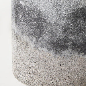 6" Brown And Black Abstract Cylinder Ceramic Table Vase