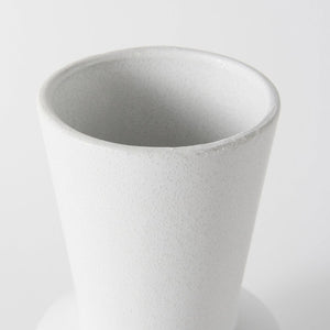 9" White Abstract Cylinder Ceramic Table Vase