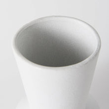 9" White Abstract Cylinder Ceramic Table Vase