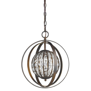 Olivia 1-Light Oil-Rubbed Bronze Crystal Globe Pendant