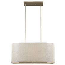 Daria 6-Light Washed Gold Island Pendant With Washed Gold And White Shade