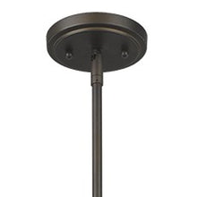 Jade 1-Light Oil-Rubbed Bronze Pendant With Vertical Structural Frames