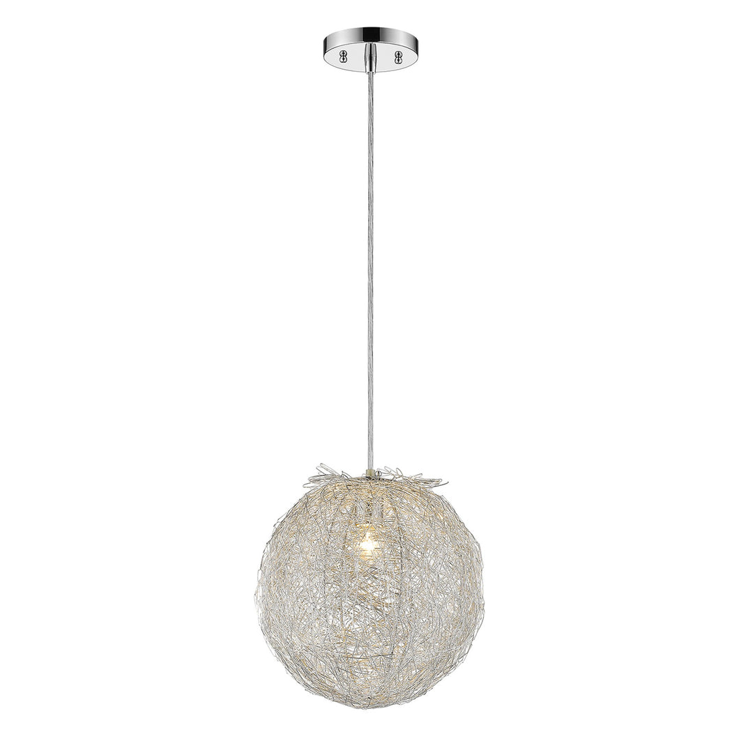 Contemporary Silver Globe Pendant Hanging Light
