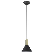 Matte Black and Gold Conical Pendant Hanging Light