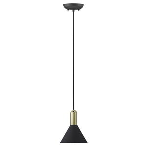 Matte Black and Gold Conical Pendant Hanging Light