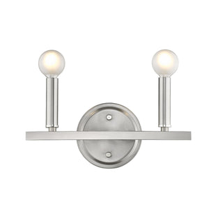 Two Light Silver Wall Sconce