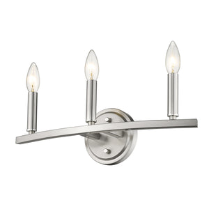 Three Light Silver Wall Sconce