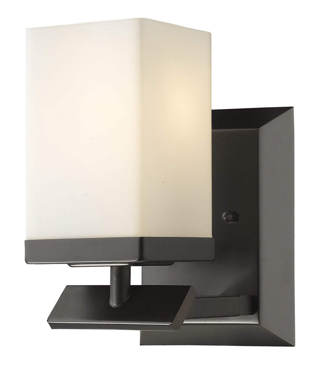 One Light Bronze Frosted Glass Wall Sconce