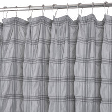 Gray Modern Striped Crinkle Shower Curtain