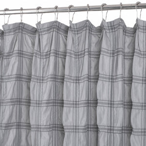 Gray Modern Striped Crinkle Shower Curtain