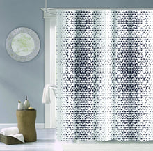 Navy and White Geo Illusion Shower Curtain