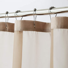 Mocha Sheer and Grid Shower Curtain and Liner Set