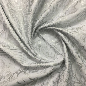 Silver Baroque Pattern Shower Curtain