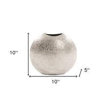 10" Silver Cylinder Aluminum Table Vase