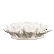 9" Off White Ceramic Flower Hanging Dimensional Sculpture