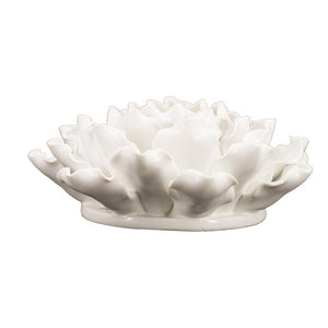 6" Off White Ceramic Flower Hanging Dimensional Sculpture