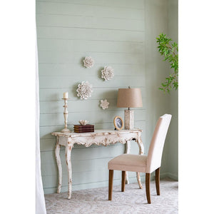 6" Off White Ceramic Flower Hanging Dimensional Sculpture