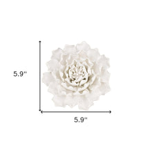 6" Off White Ceramic Flower Hanging Dimensional Sculpture