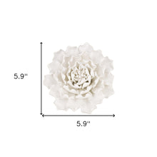 6" Off White Ceramic Flower Hanging Dimensional Sculpture