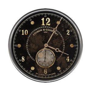 23" Vintage Look Black Wall Clock