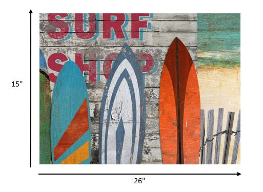 Vintage Surfboard Trio Beach Scene Wall Art