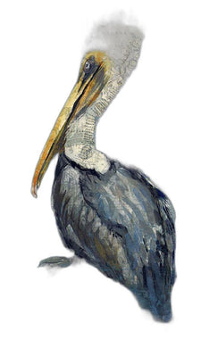 Blue Watercolor Pelican XL Wall Art
