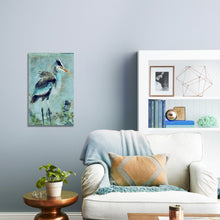 Blue Watercolor Heron Wall Art