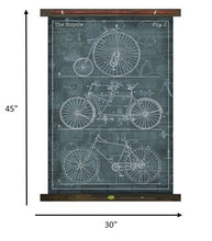 Vintage Blue Print of The Bicycle Wall Art