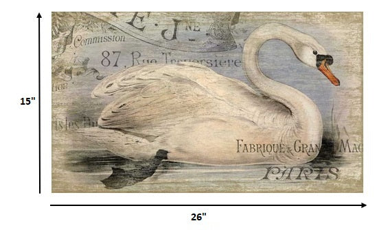 Vintage Look French Swan Wall Art