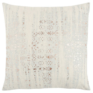 Ivory Silver Distressed Vintage Throw Pillow