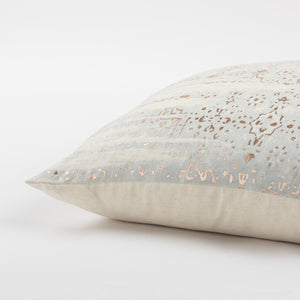 Ivory Silver Distressed Vintage Throw Pillow