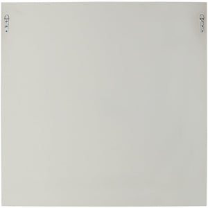 39" White Square Accent Wood Mirror