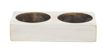 Distressed White 3 Hole Cheese Mold Candle Holder