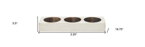 Distressed White 3 Hole Cheese Mold Candle Holder