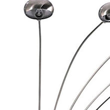 84" Gold Five Light Arc Floor Lamp With Brass Metal Dome Shade
