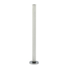 49" White Metal LED Column Floor Lamp With Clear Acrylic Drum Shade