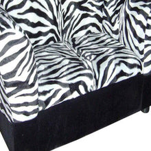 20" Zebra Print Upholstered Club Chair Style Dog Bed