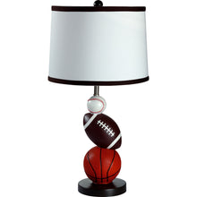 25" Black Whimsical Sports Themed Table Bedside Lamp With Drum Shade