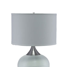 25" Silver Gourd Bedside With White Shade