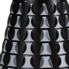 16" Black Bedside Table Lamp With Black And White Polka Dots Empire Shade