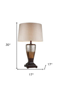 Exotic Brown and Gold Wide Stripe Table Lamp