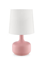 17" Blue Metal Bedside Table Lamp With White Shade