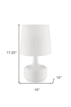 17" Blue Metal Bedside Table Lamp With White Shade